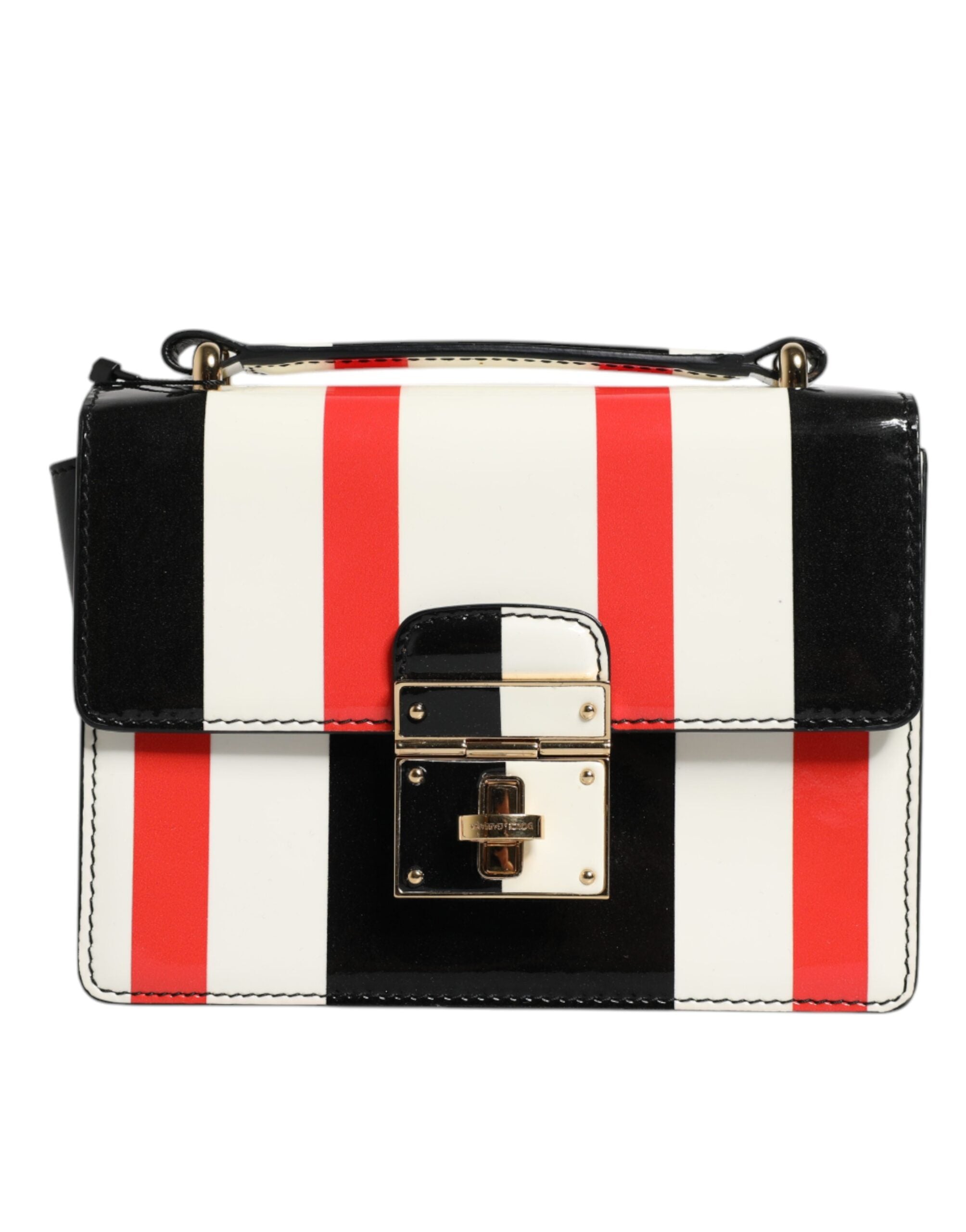 Dolce & Gabbana Stripes Leather Crossbody Multicolor Bag