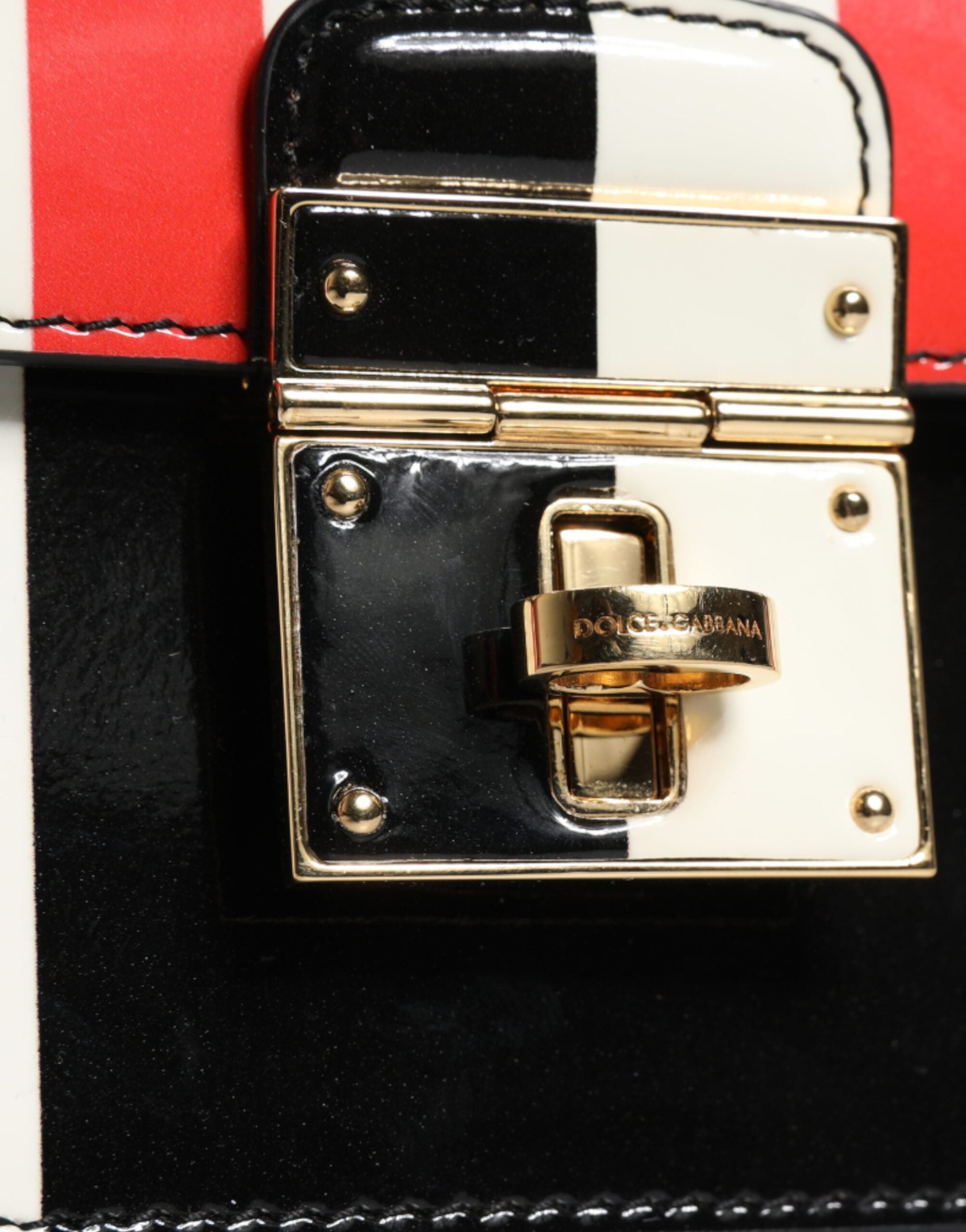 Dolce & Gabbana Stripes Leather Crossbody Multicolor Bag