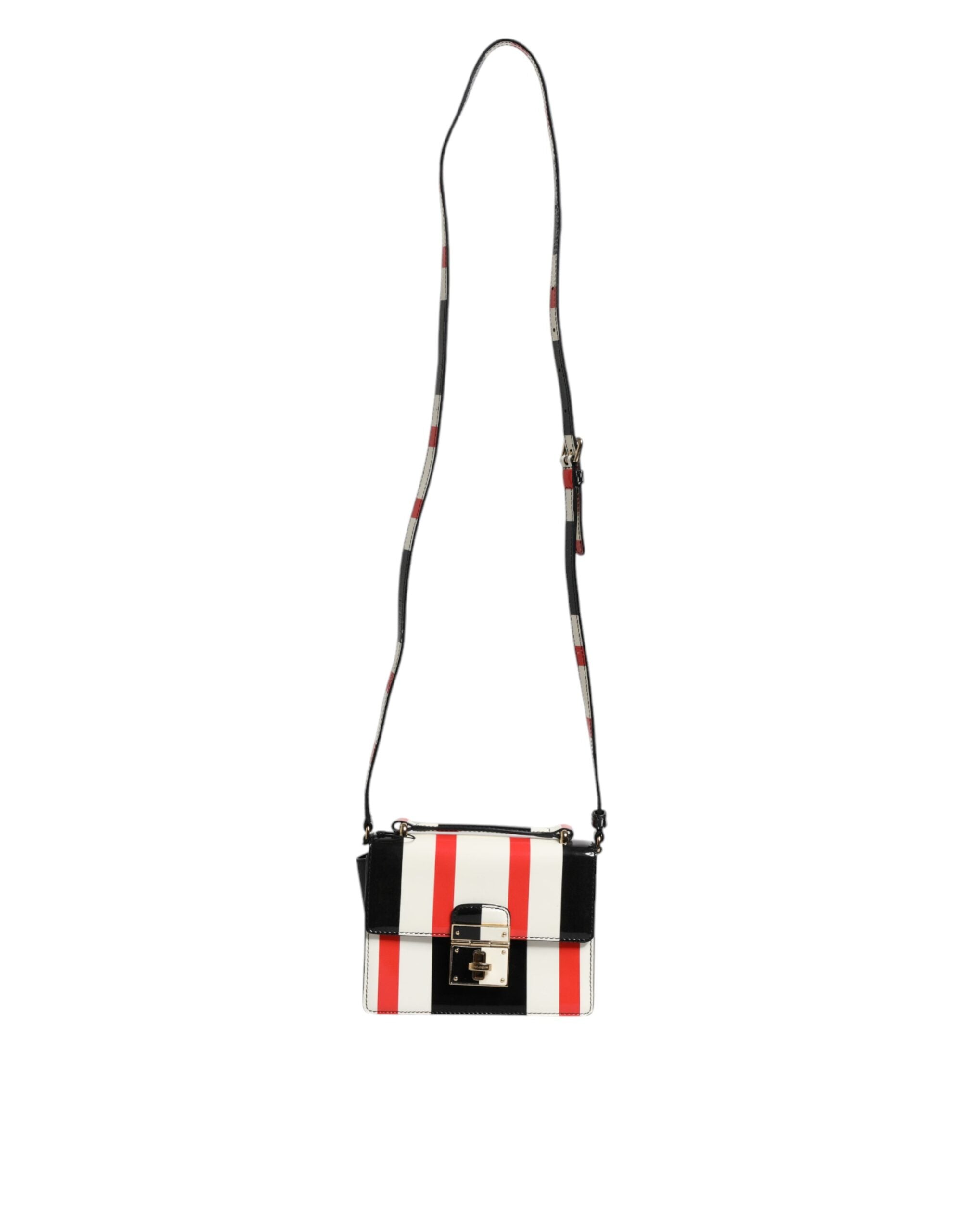 Dolce & Gabbana Stripes Leather Crossbody Multicolor Bag