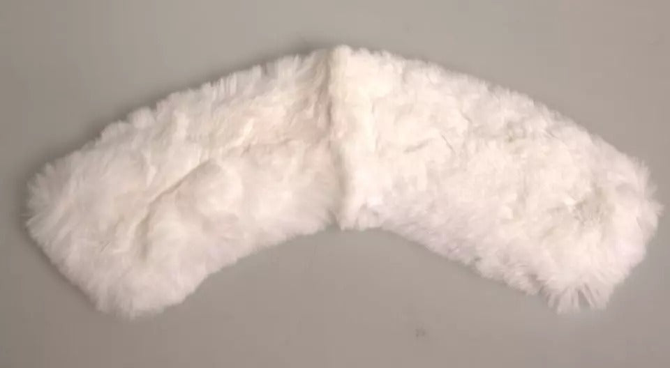 Dolce & Gabbana Fur Shoulder Collar Wrap Shawl White Scarf