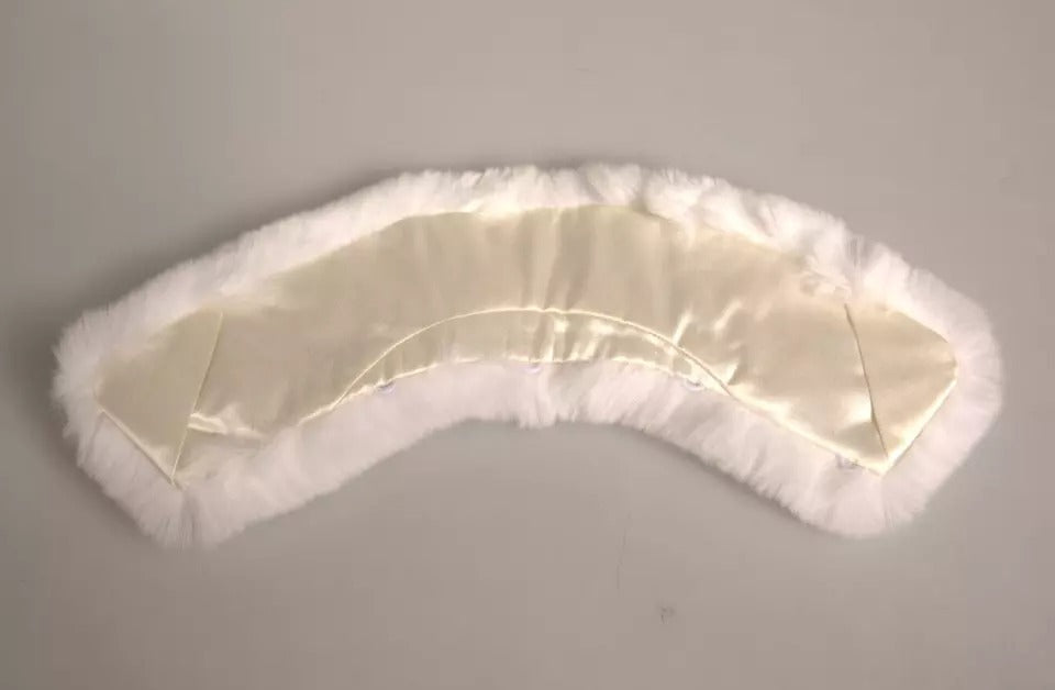 Dolce & Gabbana Fur Shoulder Collar Wrap Shawl White Scarf