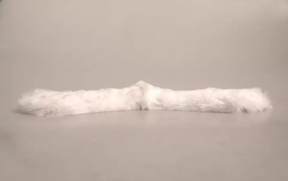 Dolce & Gabbana Fur Shoulder Collar Wrap Shawl White Scarf
