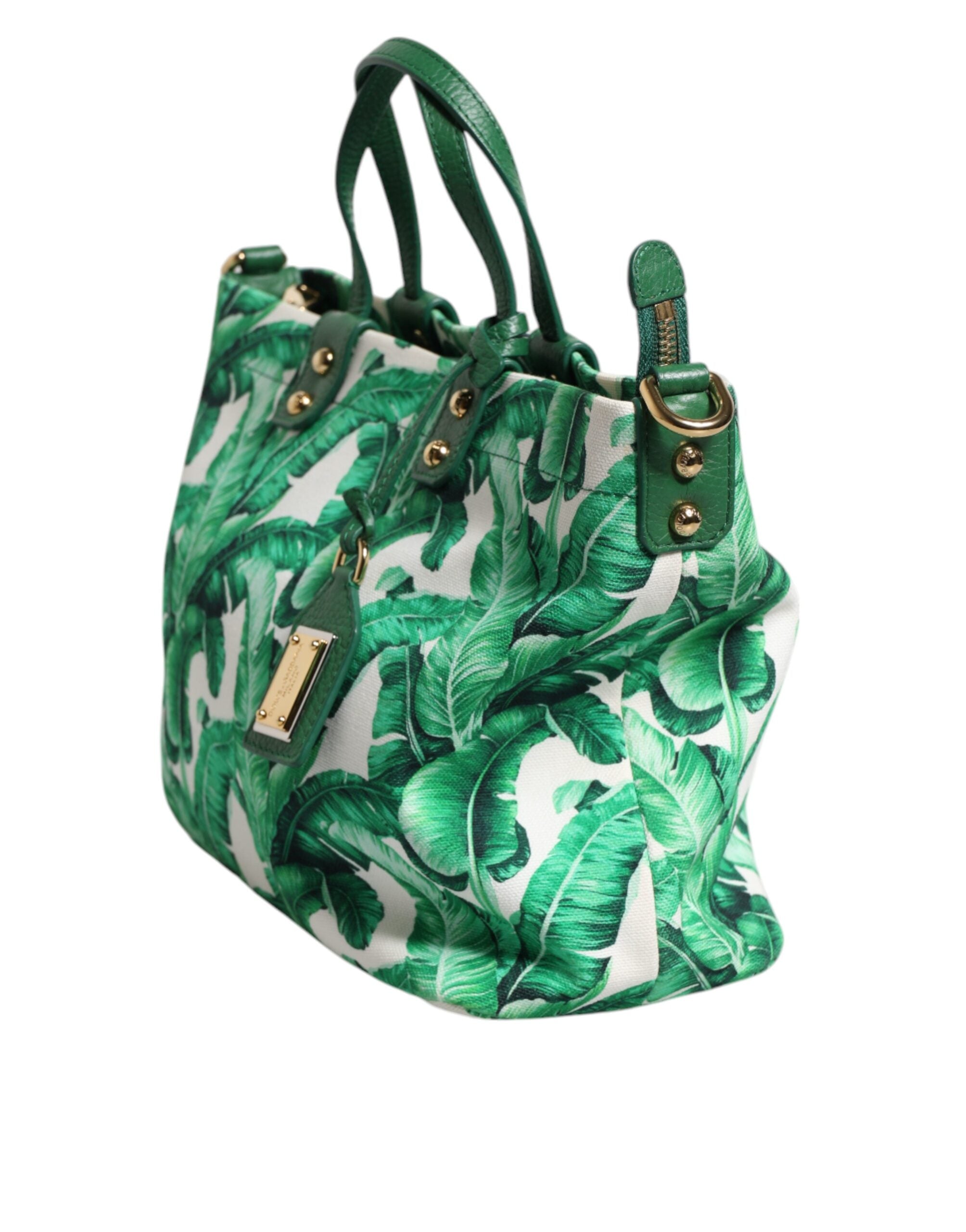 Dolce & Gabbana Canvas Botanical Garden Women Tote Green Bag
