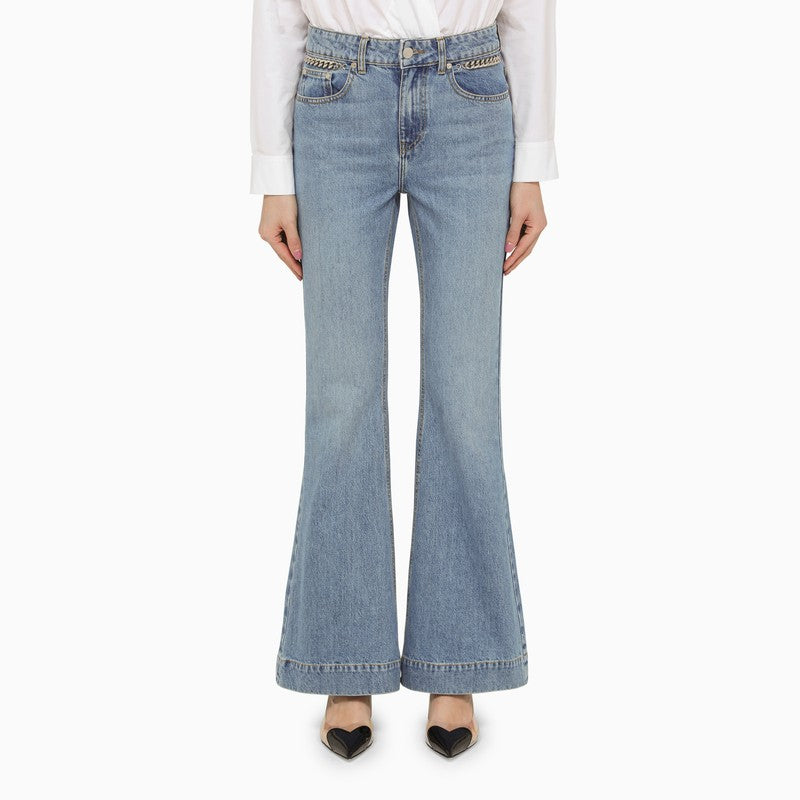 Stella Mccartney Blue Falabella Mid Vintage Wide Leg Jeans Glam Steals