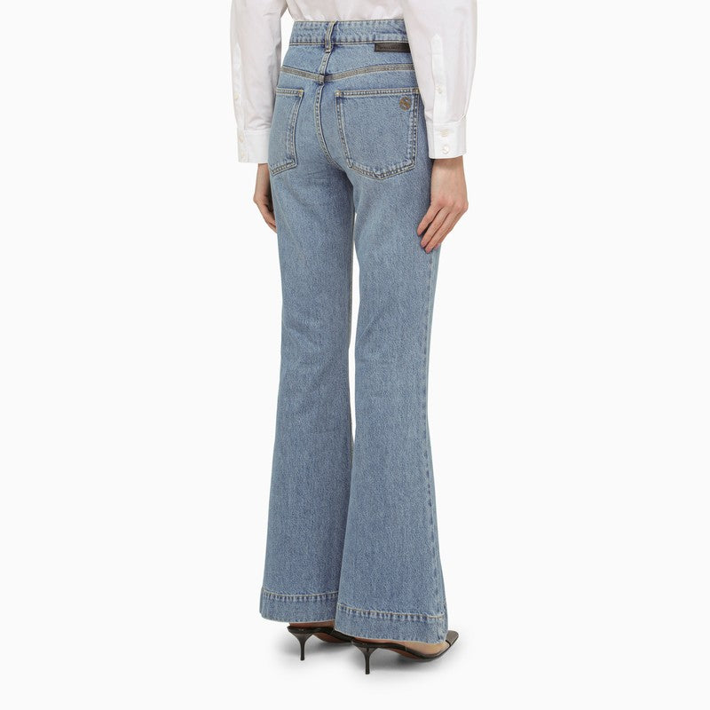 Stella Mccartney Blue Falabella Mid Vintage Wide Leg Jeans Glam Steals