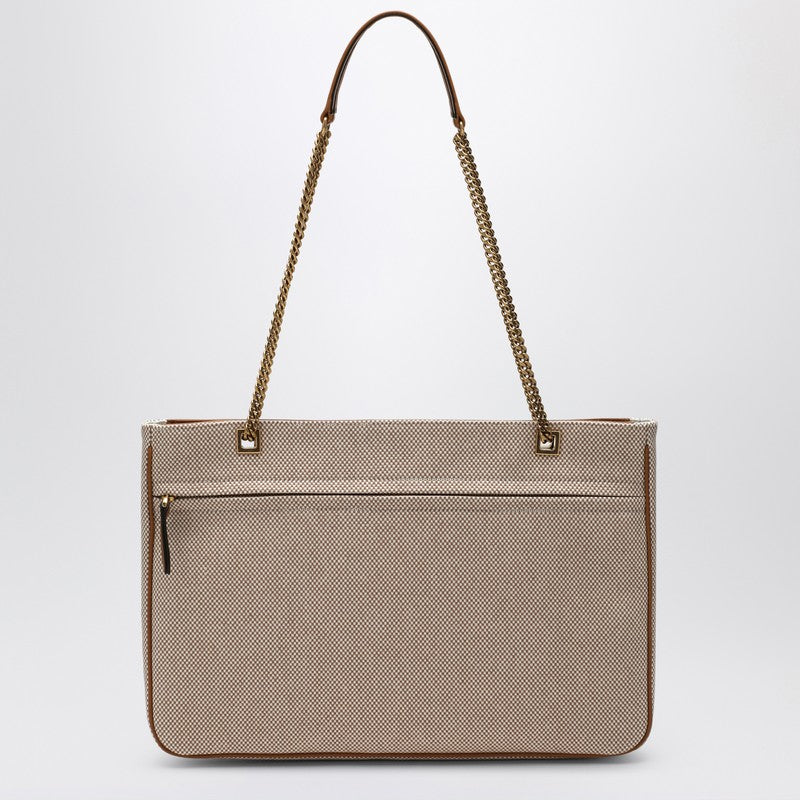 Valentino Canvas Garavani Medium Viva Superstar Bag in Natural/spice