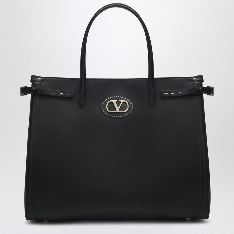 Valentino Black Leather Garavani Medium Antibes Tote Bag Glam Steals