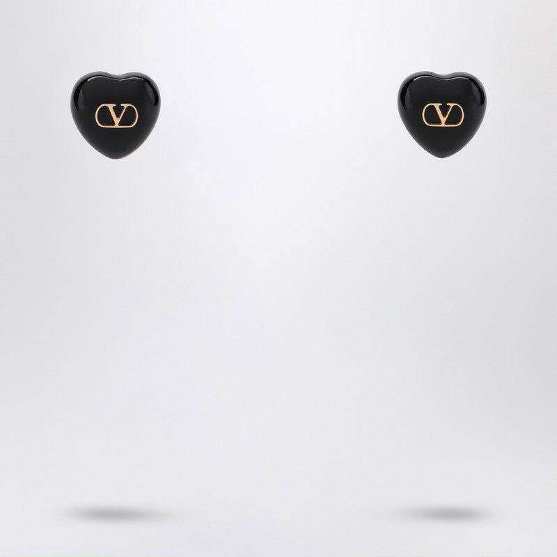 Valentino Black Garavani Royal Heart Earrings Glam Steals