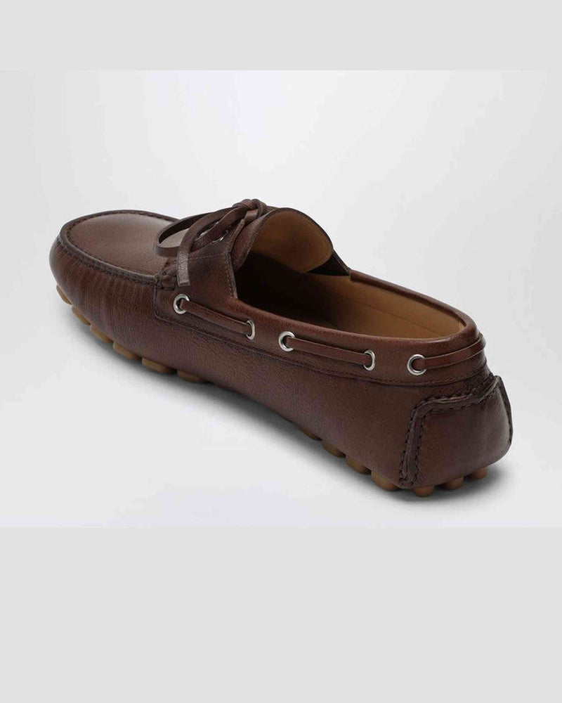 Valentino Brown Leather Garavani Moccasin Driver Fantaway Glam Steals