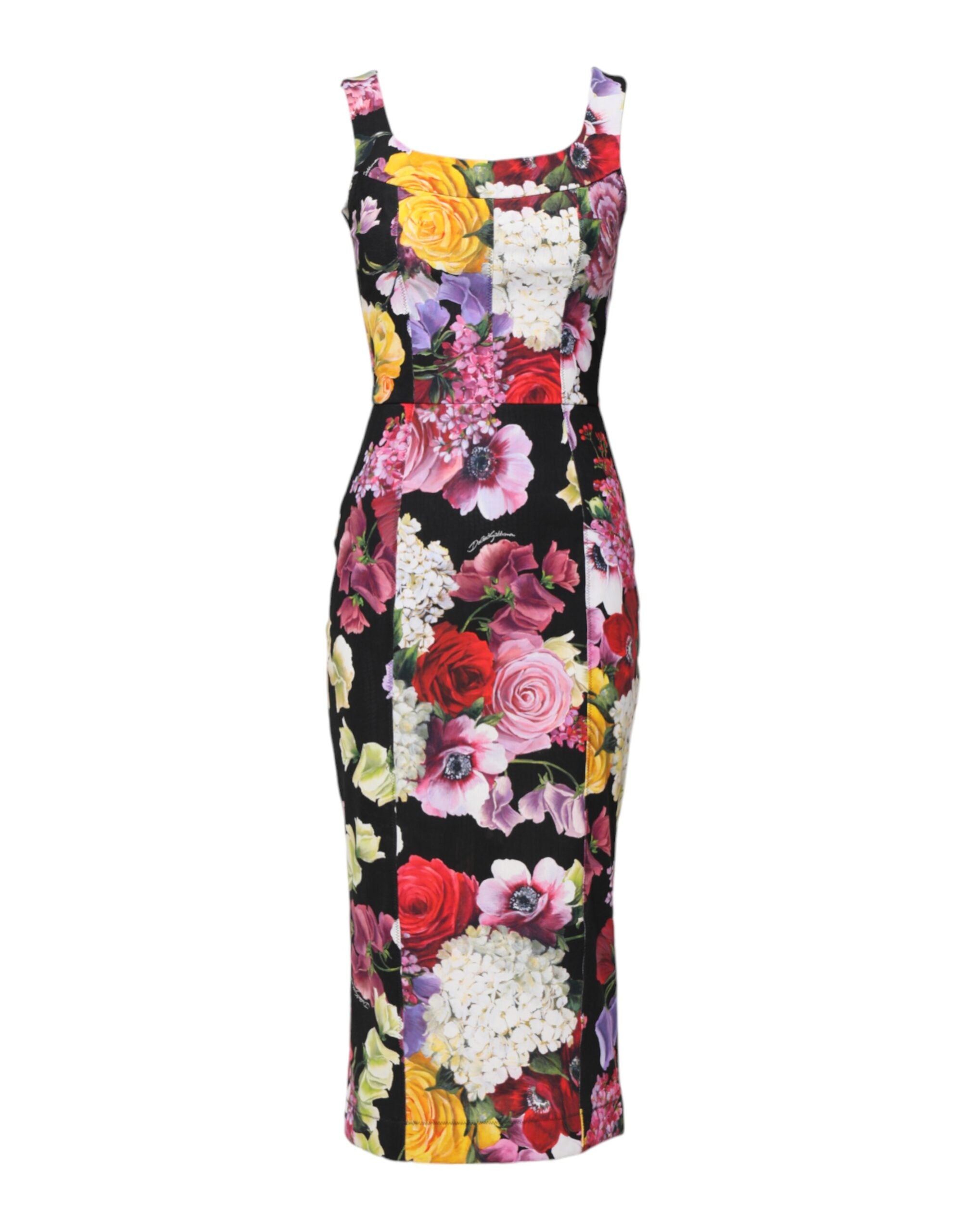 Dolce & Gabbana Multicolor Ortensia Patchwork Sheath Dress - Dresses - For Women - GlamSteals