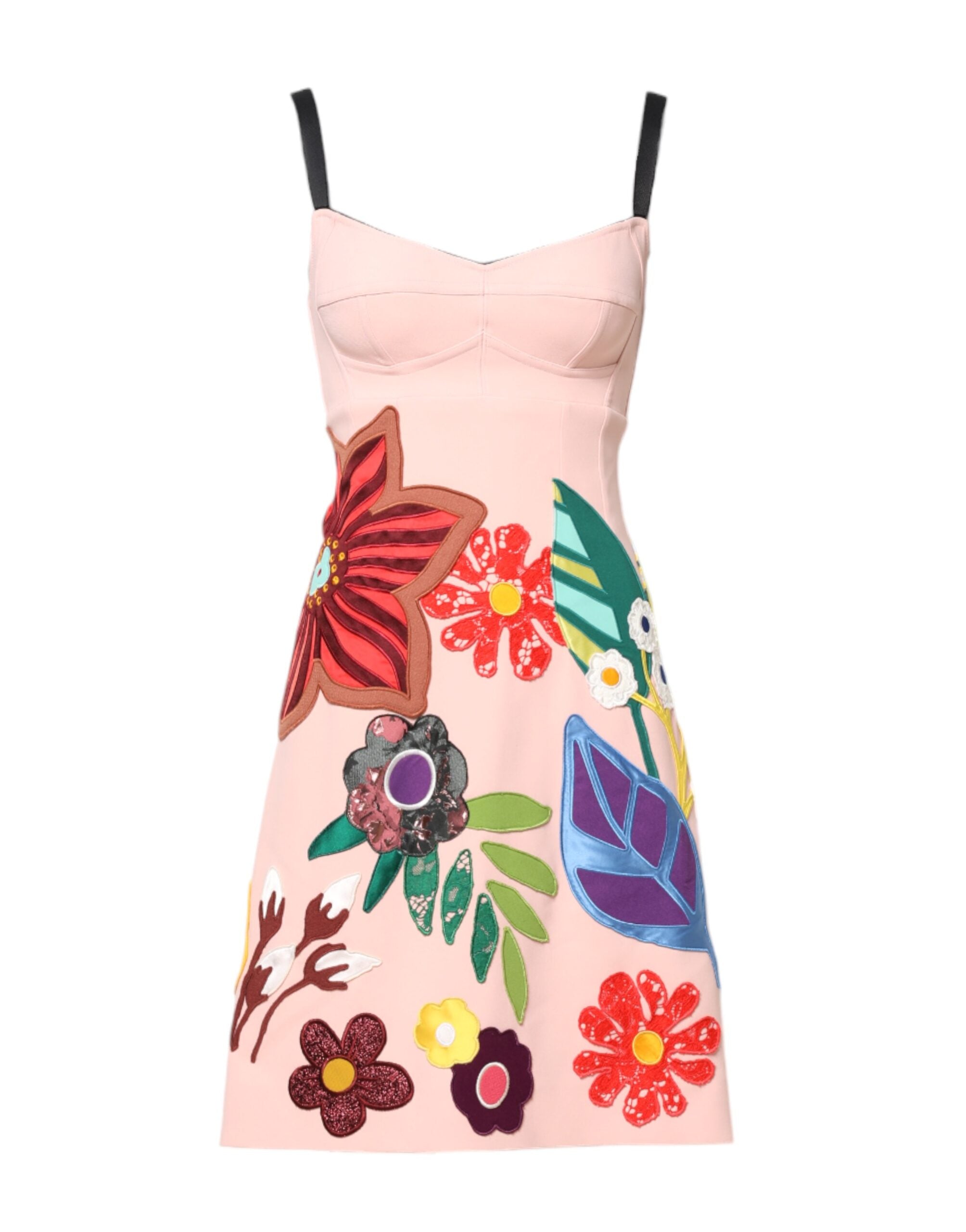 Dolce & Gabbana Pink Floral Print Spaghetti Strap Mini Dress - Dresses - For Women - GlamSteals