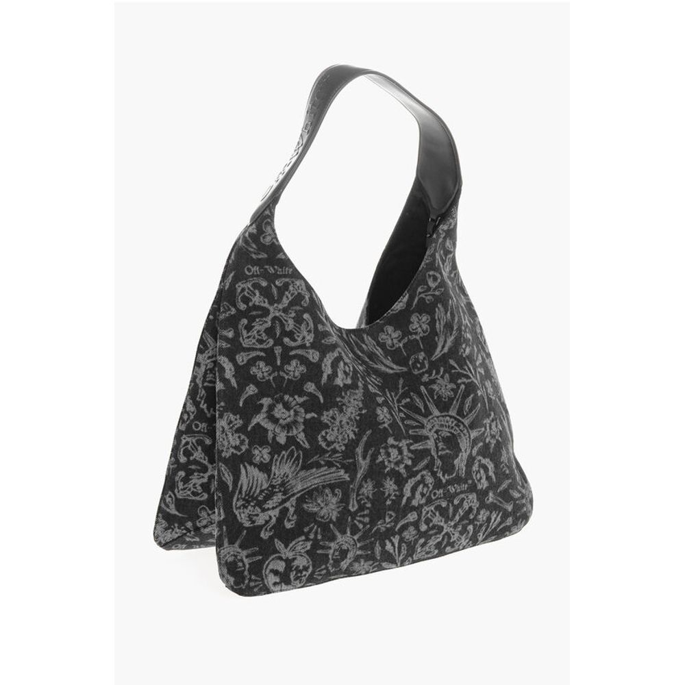 Off-White Cotton Black And White Shoulder Bag
