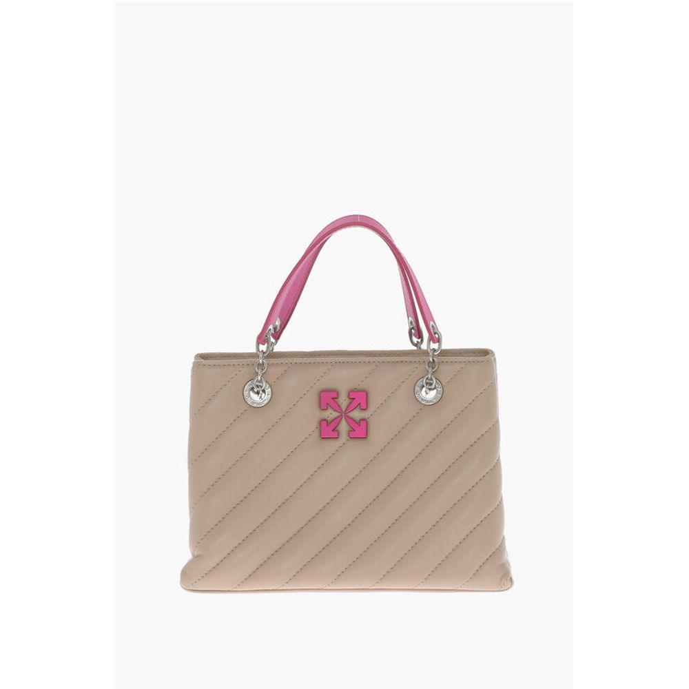 Off-White Leather Beige Tote Bag