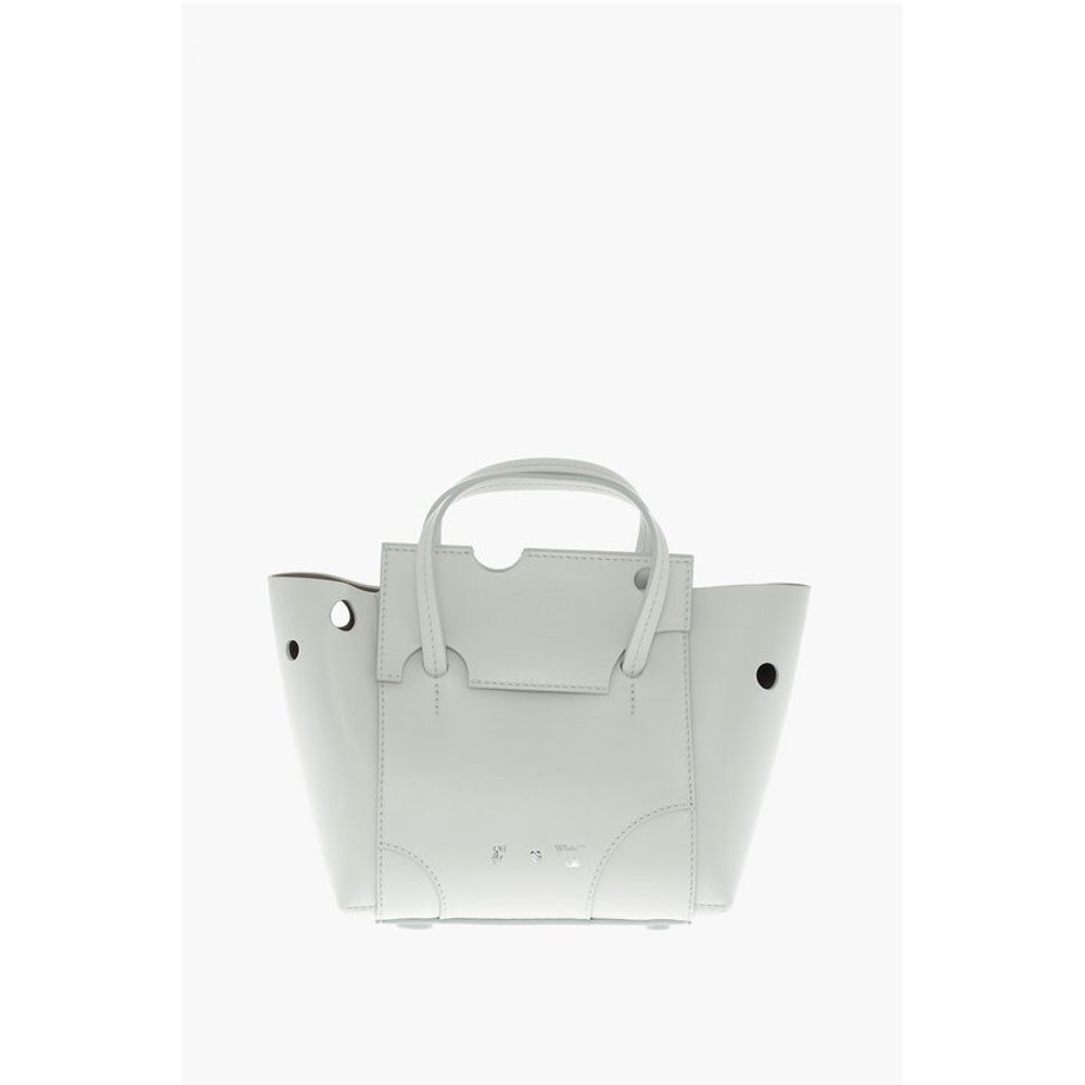 Off-White Leather Light Blue Tote Bag