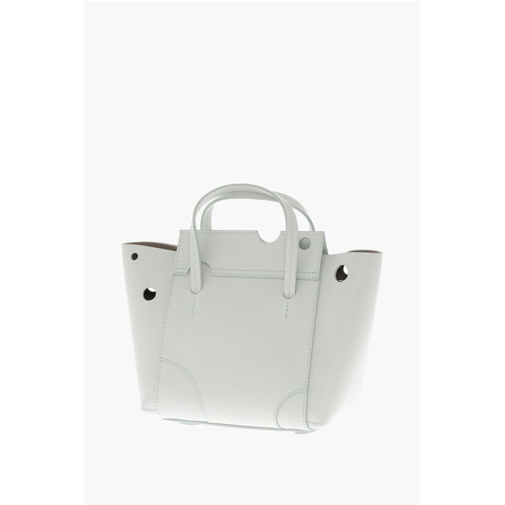 Off-White Leather Light Blue Tote Bag