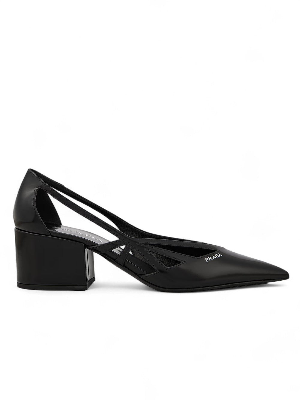 Prada Black Leather Cut Out Pumps 55