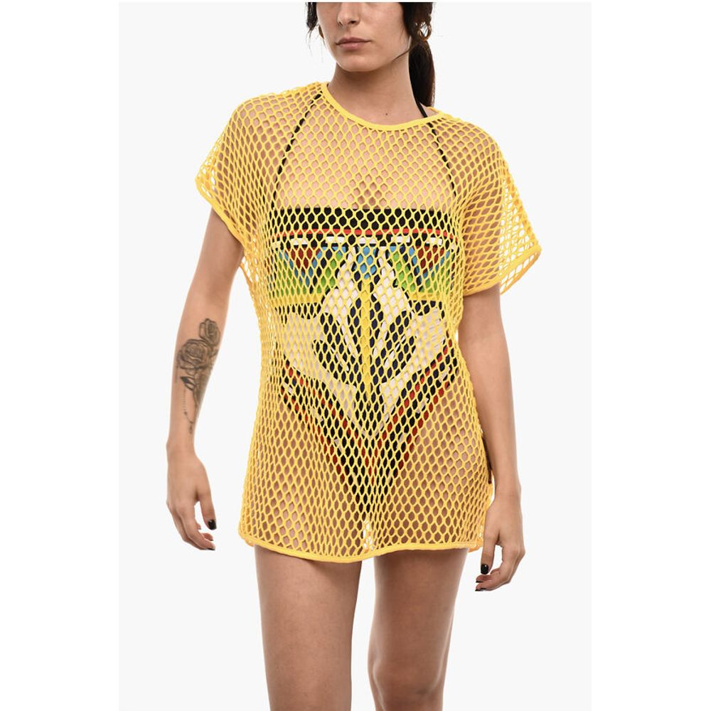 Dsquared² Solid Color Openwork Beach Cover Up Dress