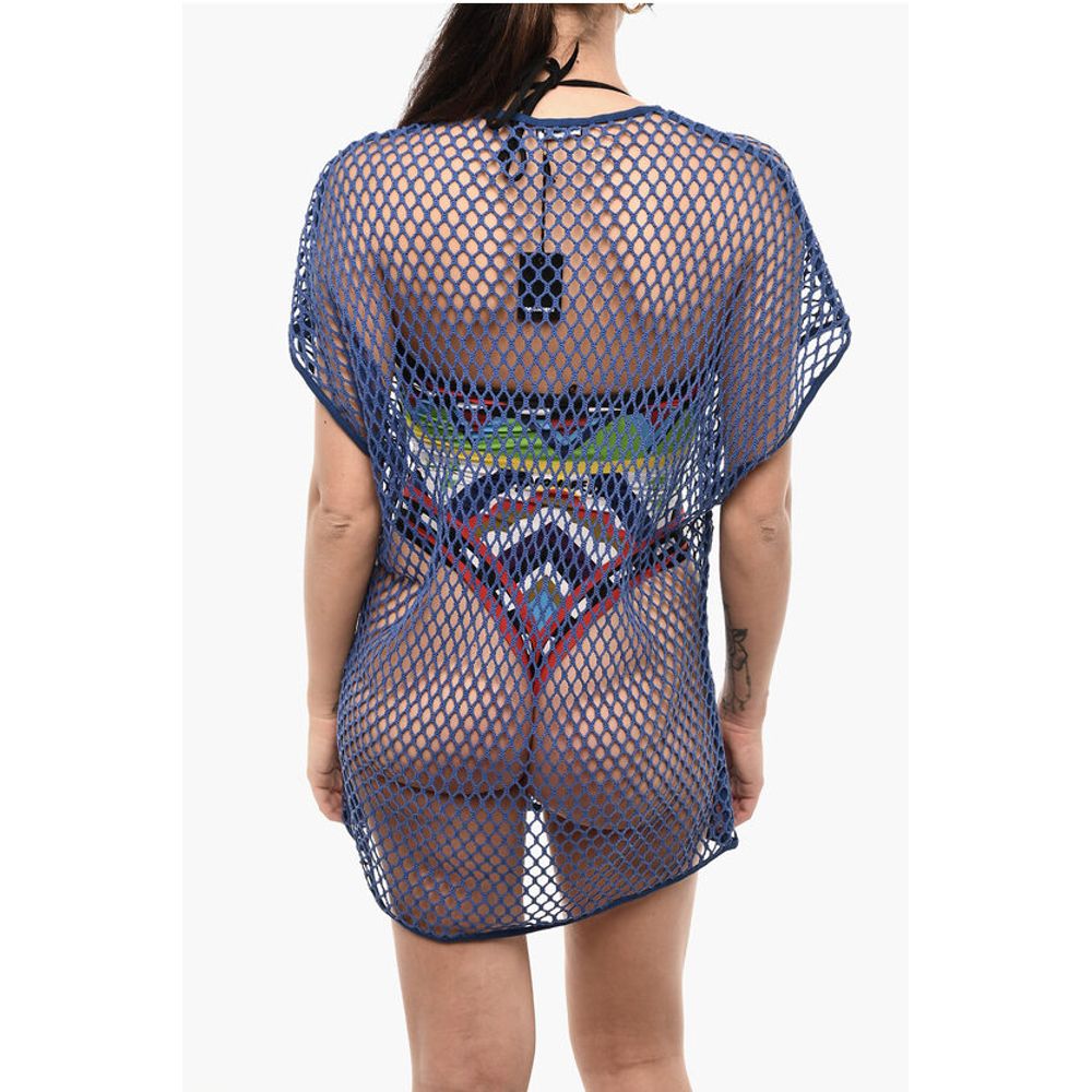 Dsquared² Solid Color Openwork Beach Cover Up Dress