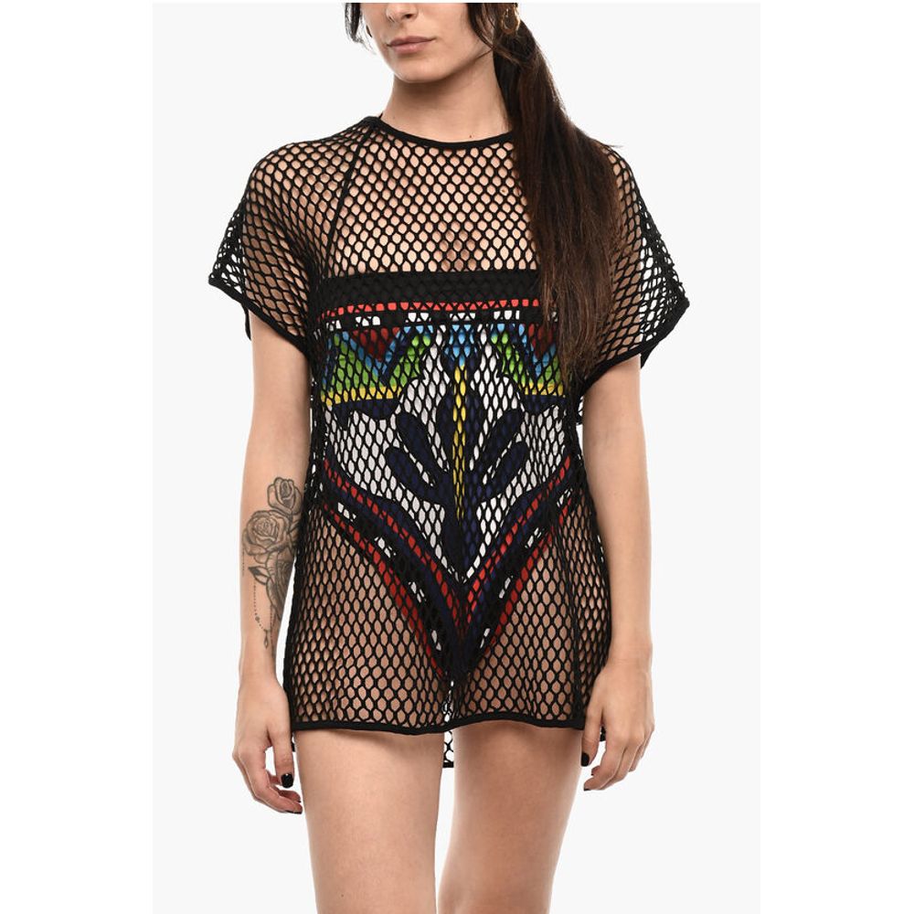 Dsquared² Solid Color Openwork Beach Cover Up Dress