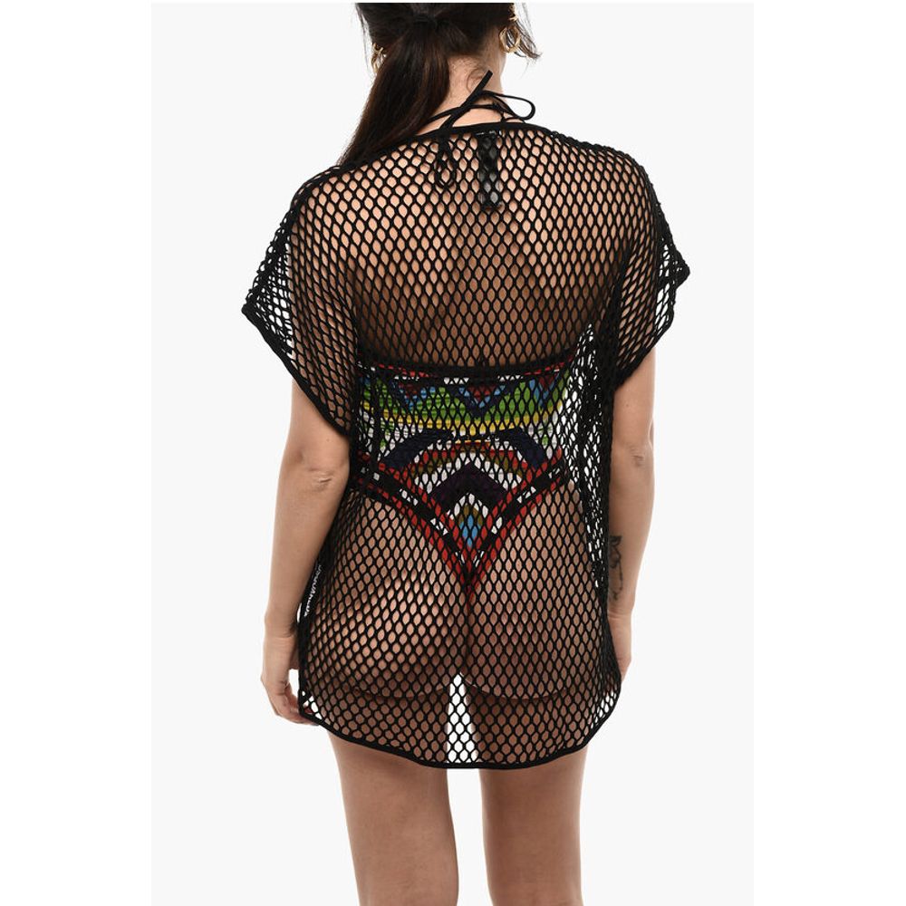Dsquared² Solid Color Openwork Beach Cover Up Dress