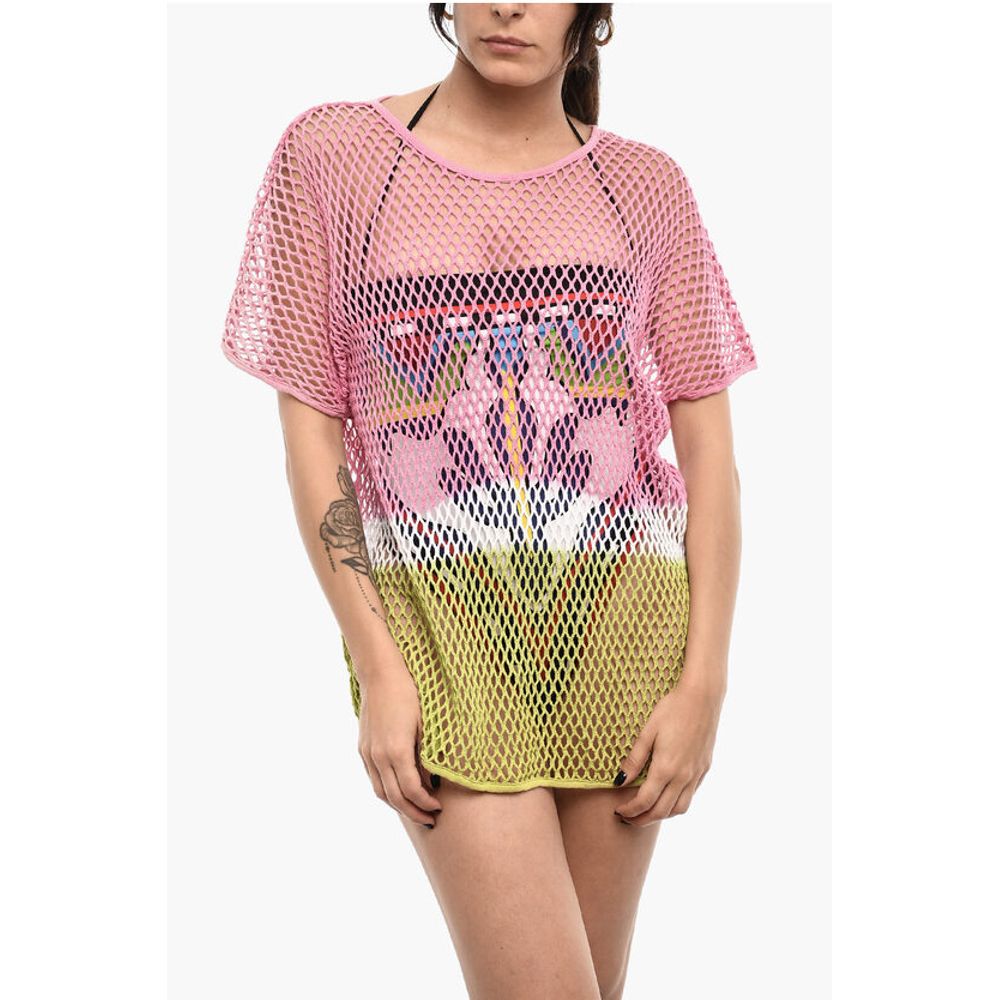 Dsquared² Gradient Effect Openwork Beach Cover Up Dress