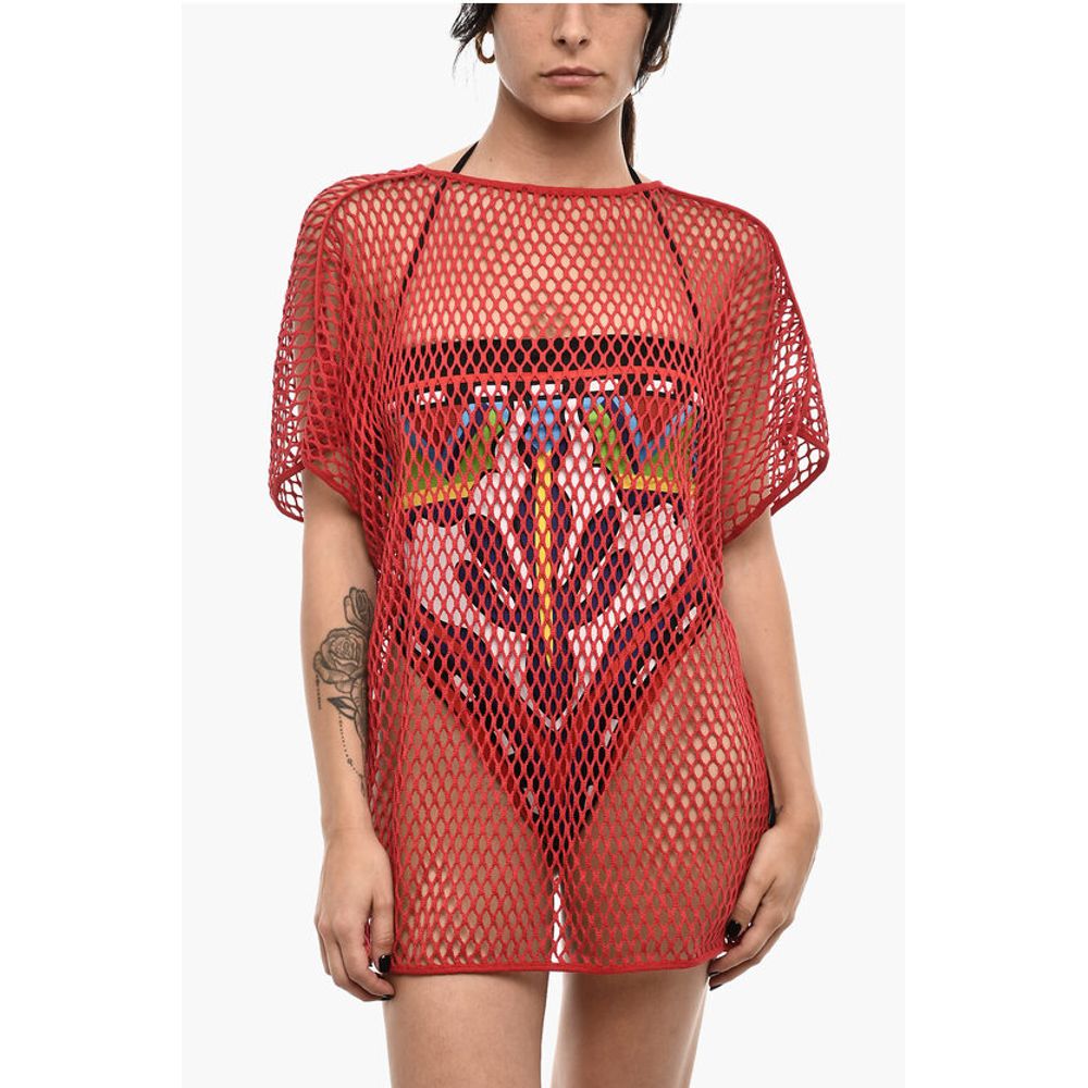 Dsquared² Solid Color Openwork Beach Cover Up Dress