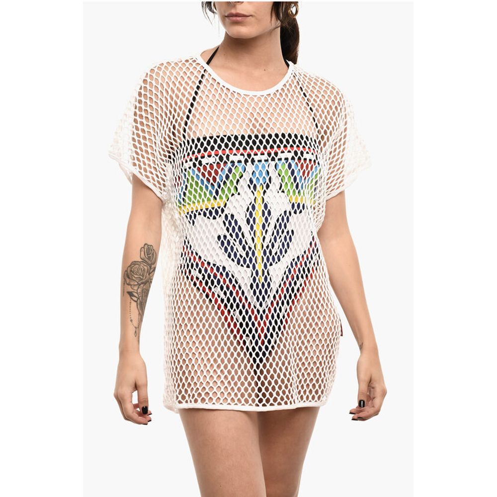 Dsquared² Solid Color Openwork Beach Cover Up Dress