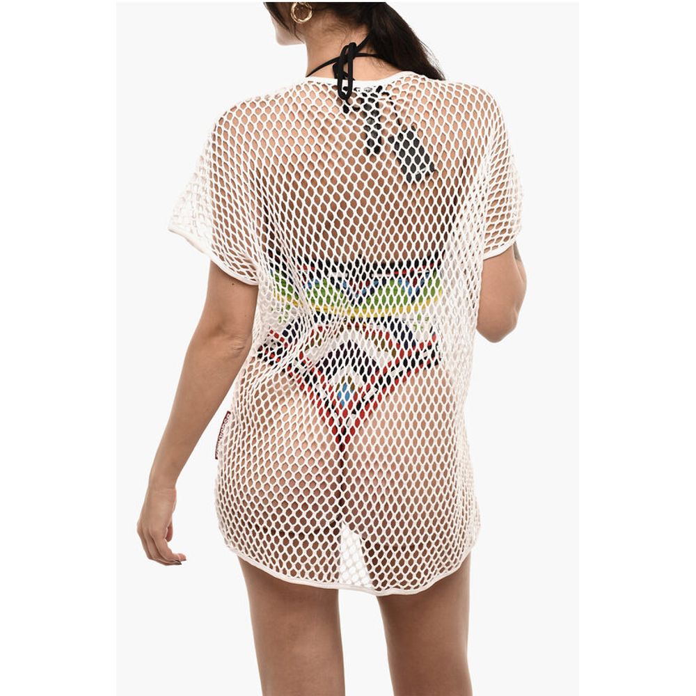 Dsquared² Solid Color Openwork Beach Cover Up Dress