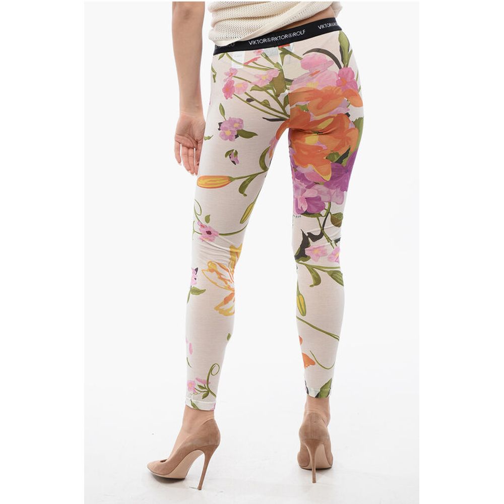 Viktor & Rolf Floral Print Sheer Leggings
