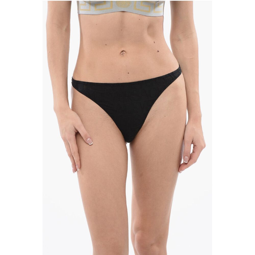Versace Logoed Jaquard Bikini Bottom