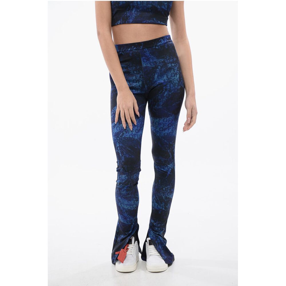 Off-White Printed Leggings With Side Slits