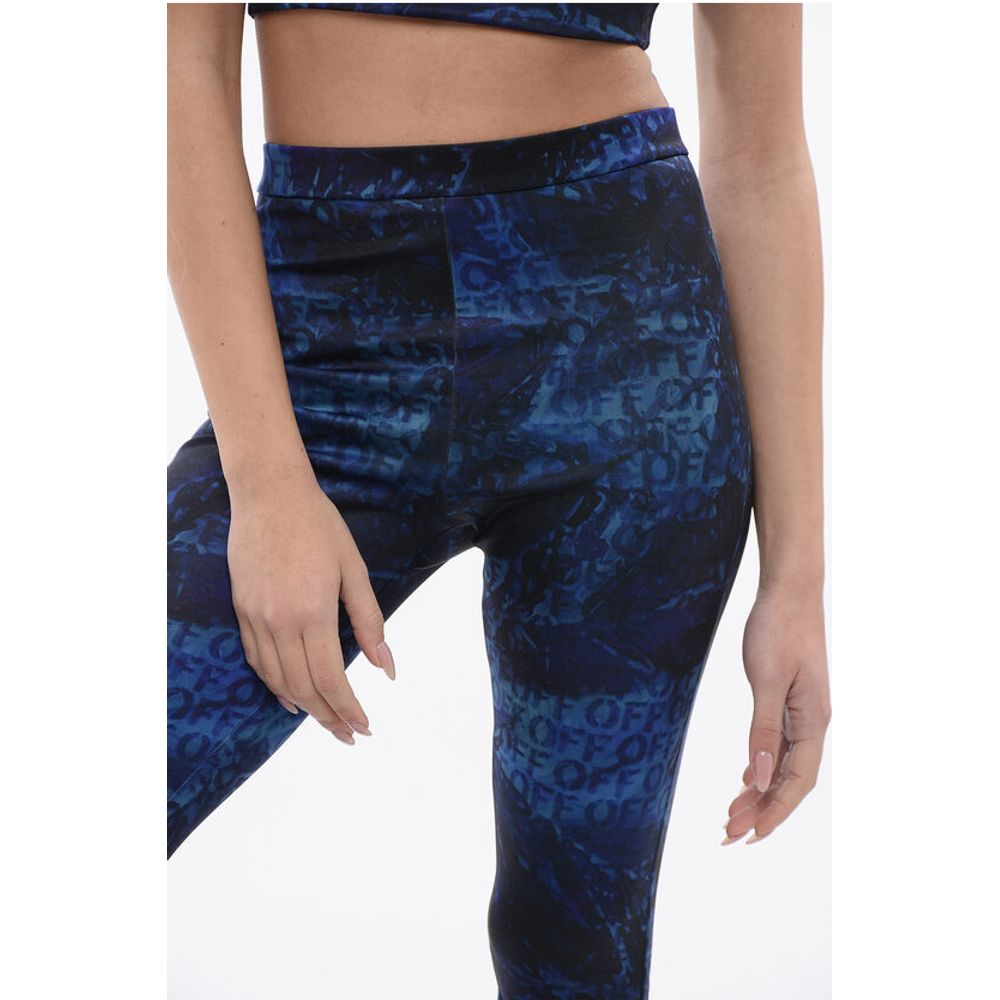 Off-White Printed Leggings With Side Slits