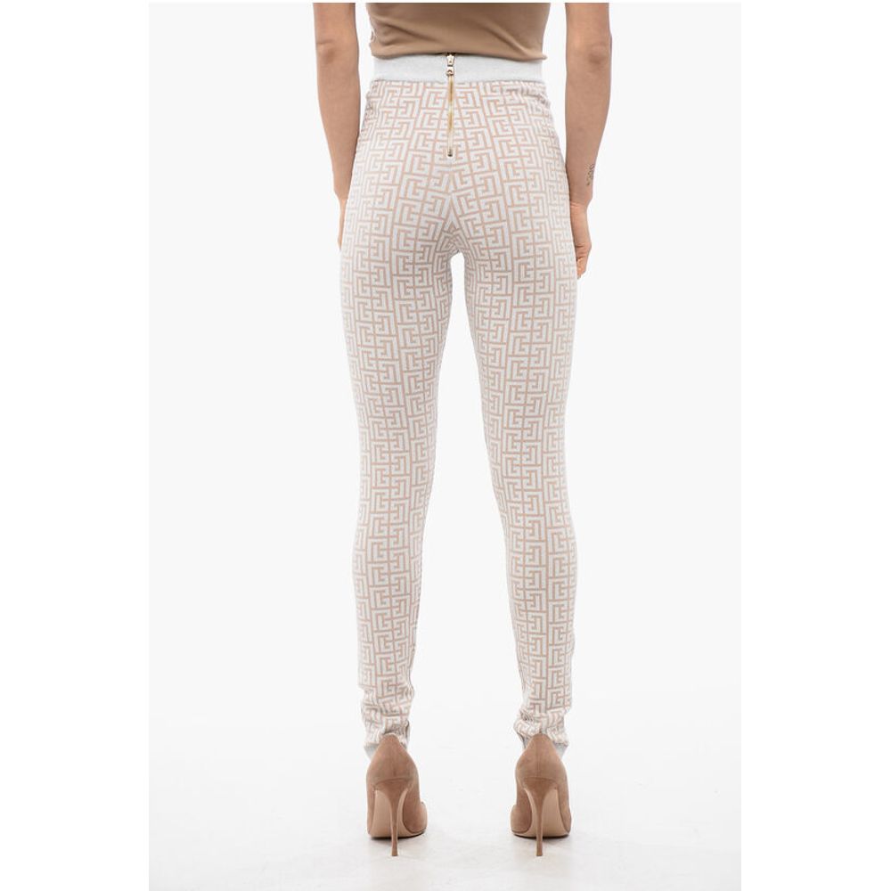 Balmain Glittered Monogram Leggings