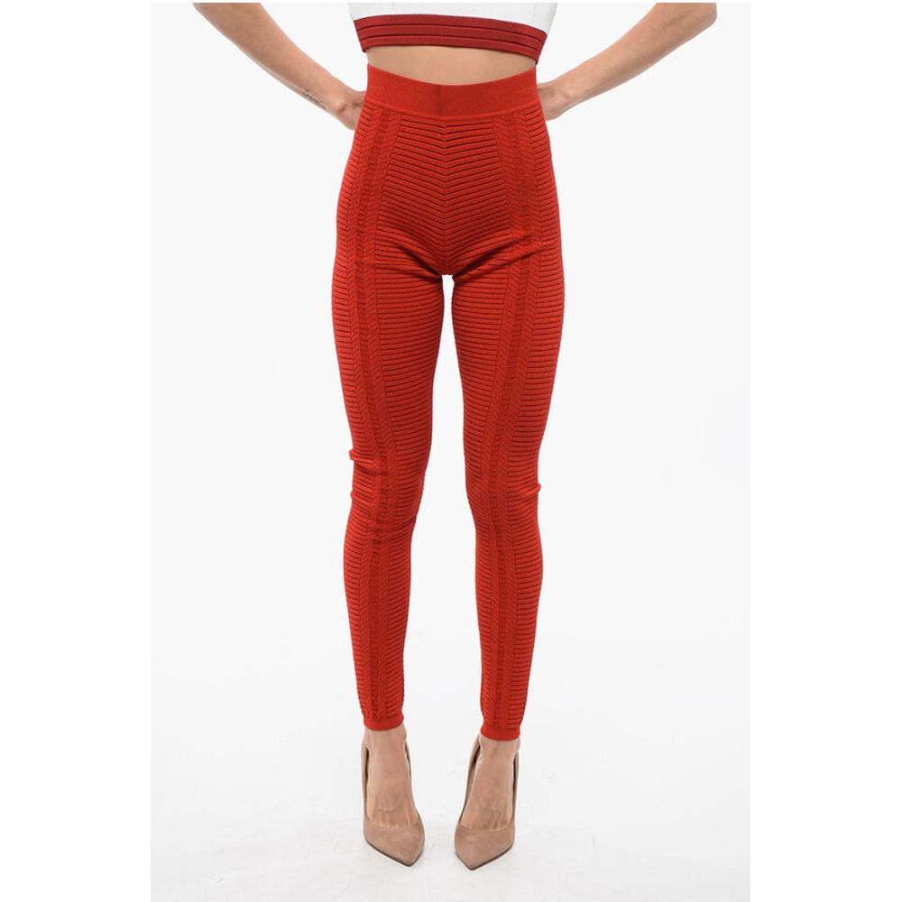 Balmain Knitted High Waisted Leggings Zip
