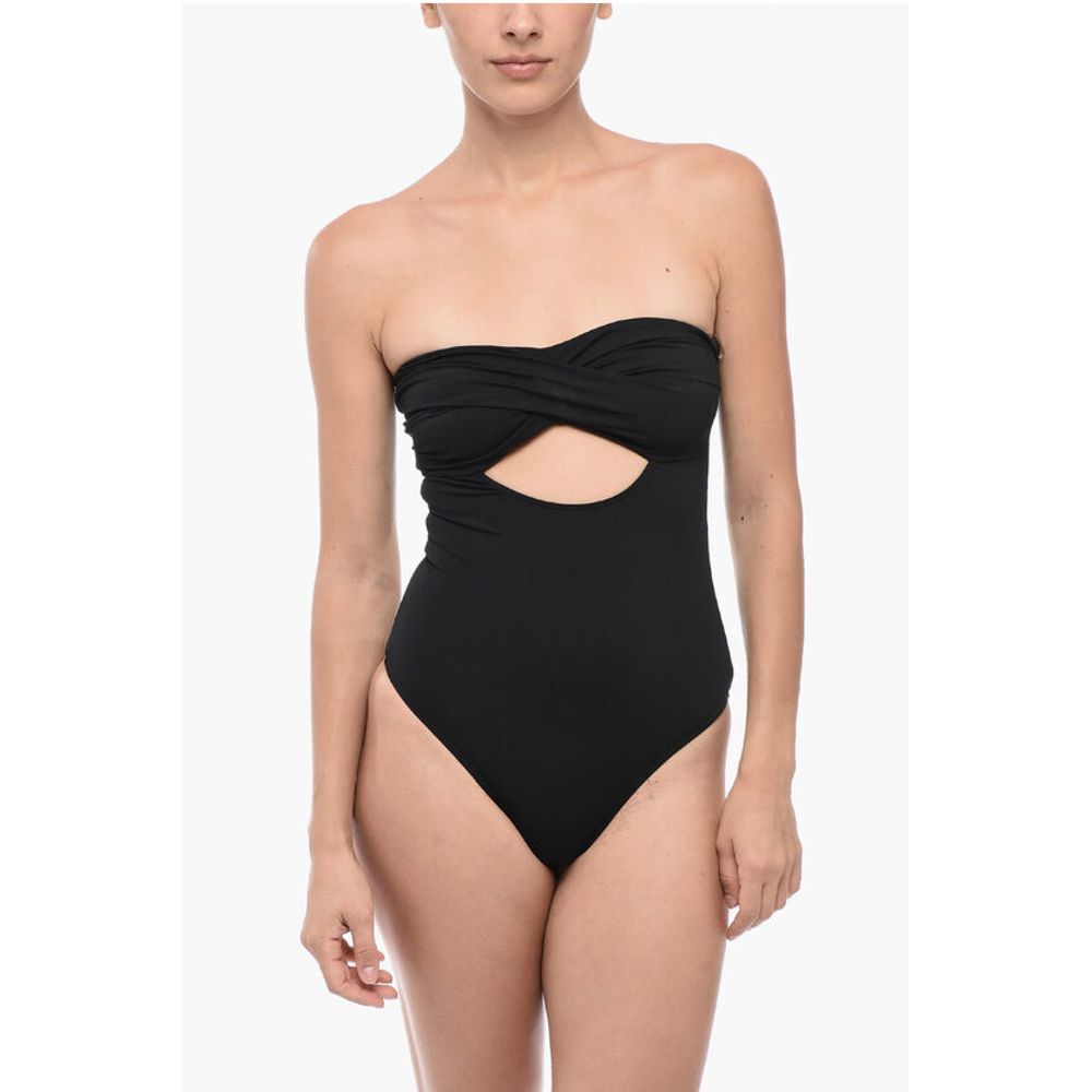 Allsaints Strapless Tatum One Piece Swimsuit With Cut Out Detail