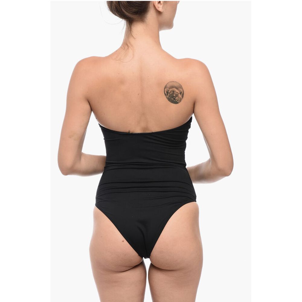 Allsaints Strapless Tatum One Piece Swimsuit With Cut Out Detail