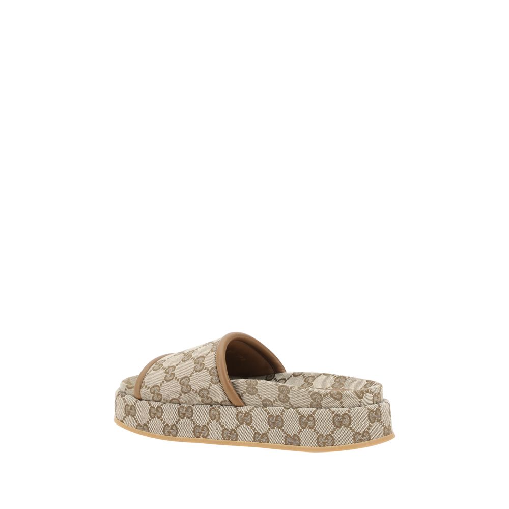 Gucci Gg Pattern Platform Sandals
