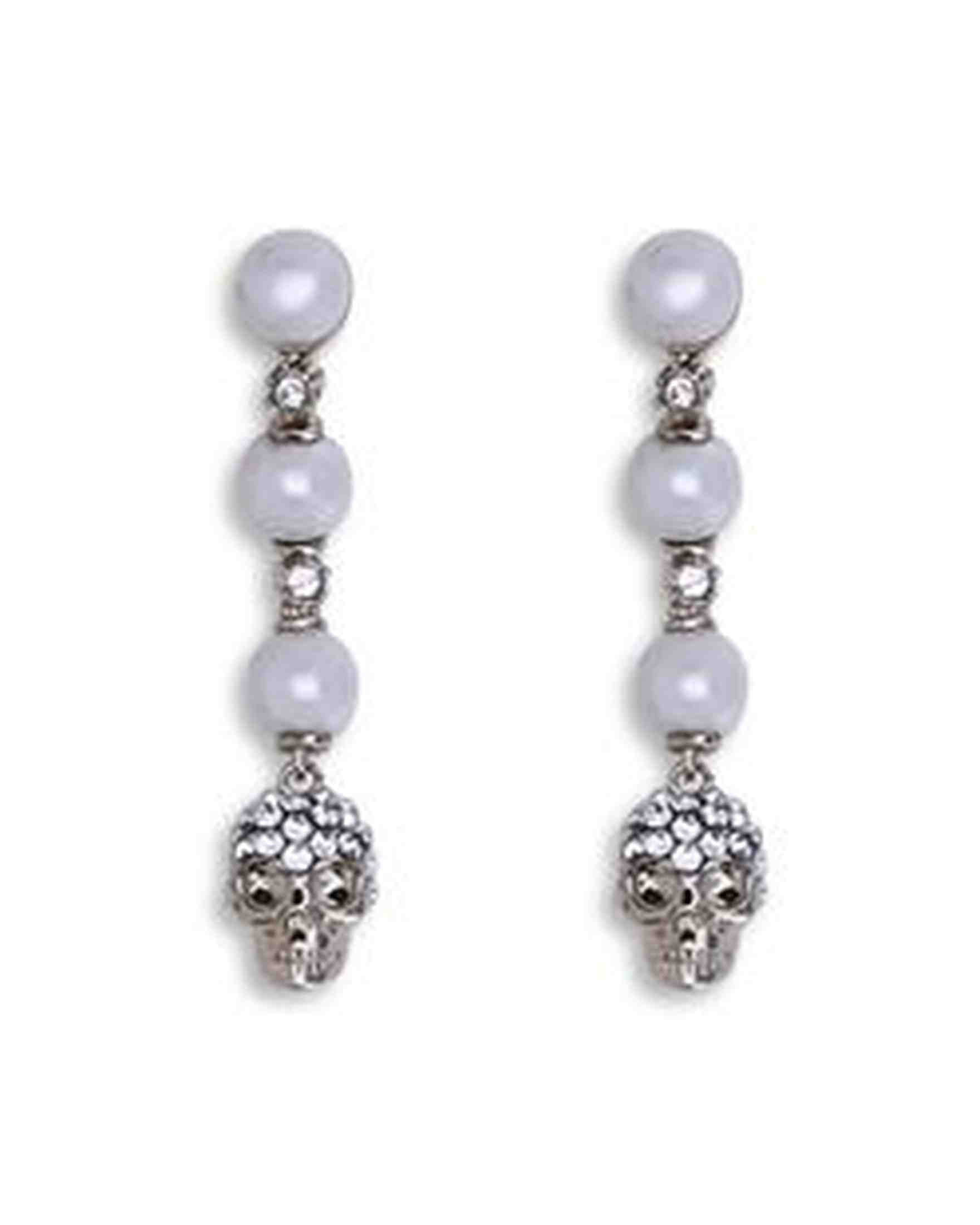 Alexander Mcqueen Skull Pendant Earrings Glam Steals