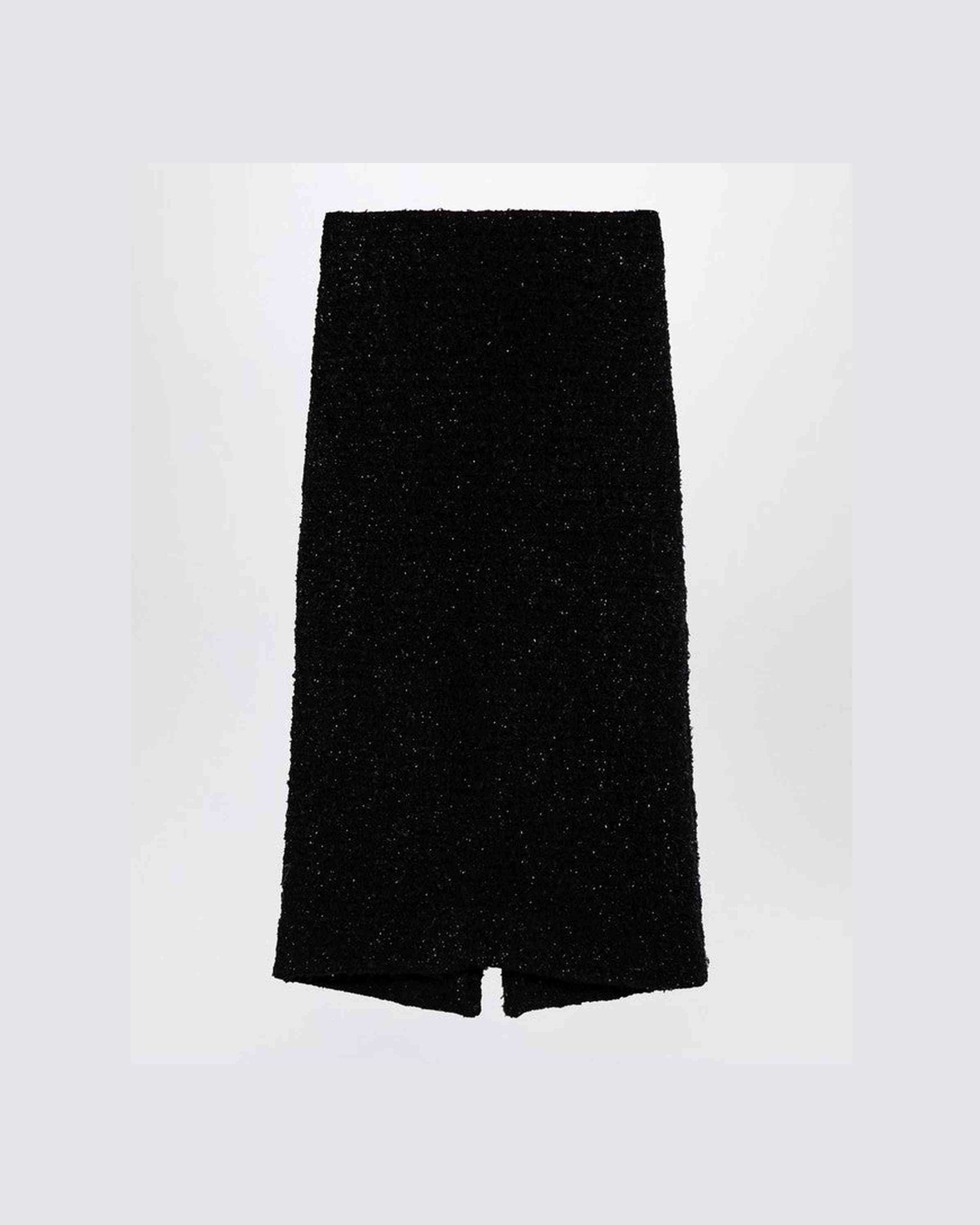 Balenciaga Black Tweed Midi Skirt Glam Steals