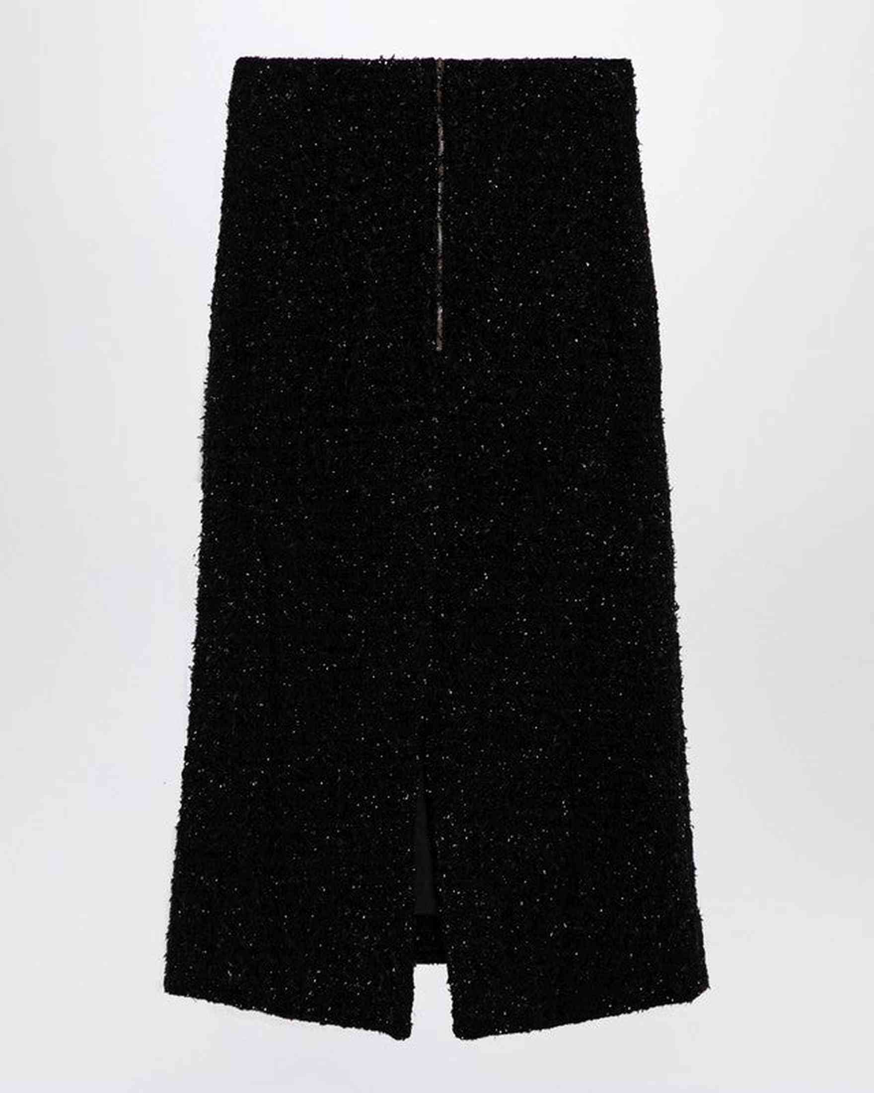 Balenciaga Black Tweed Midi Skirt Glam Steals