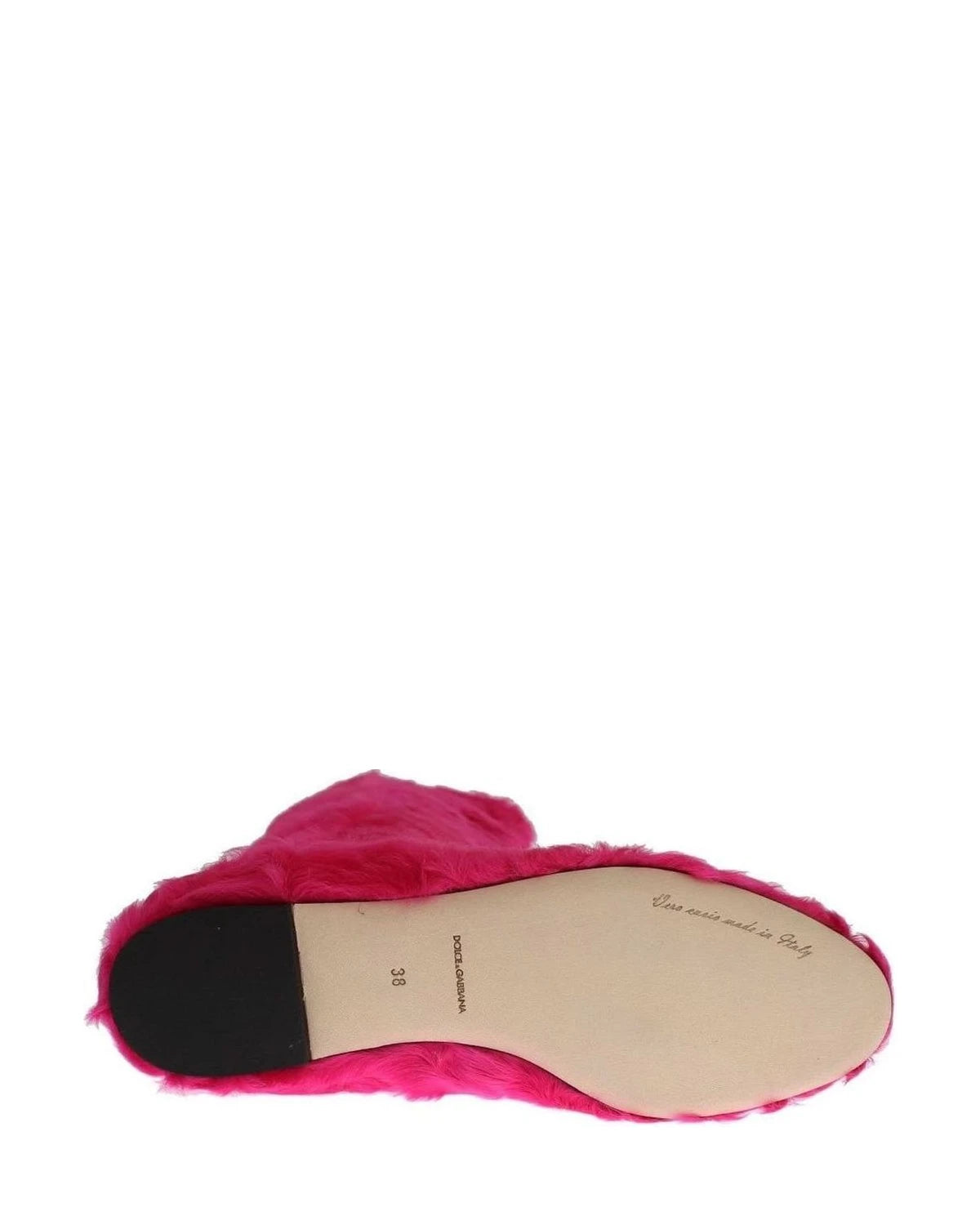 Dolce & Gabbana Pink Elegant Lambskin Fur Boots Boots
