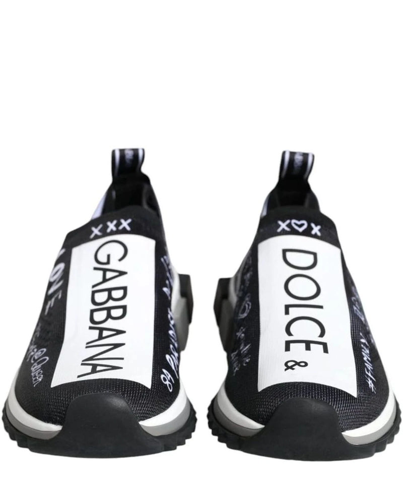 Dolce & Gabbana Black White Sorrento Low Top Sneakers Shoes Sneakers