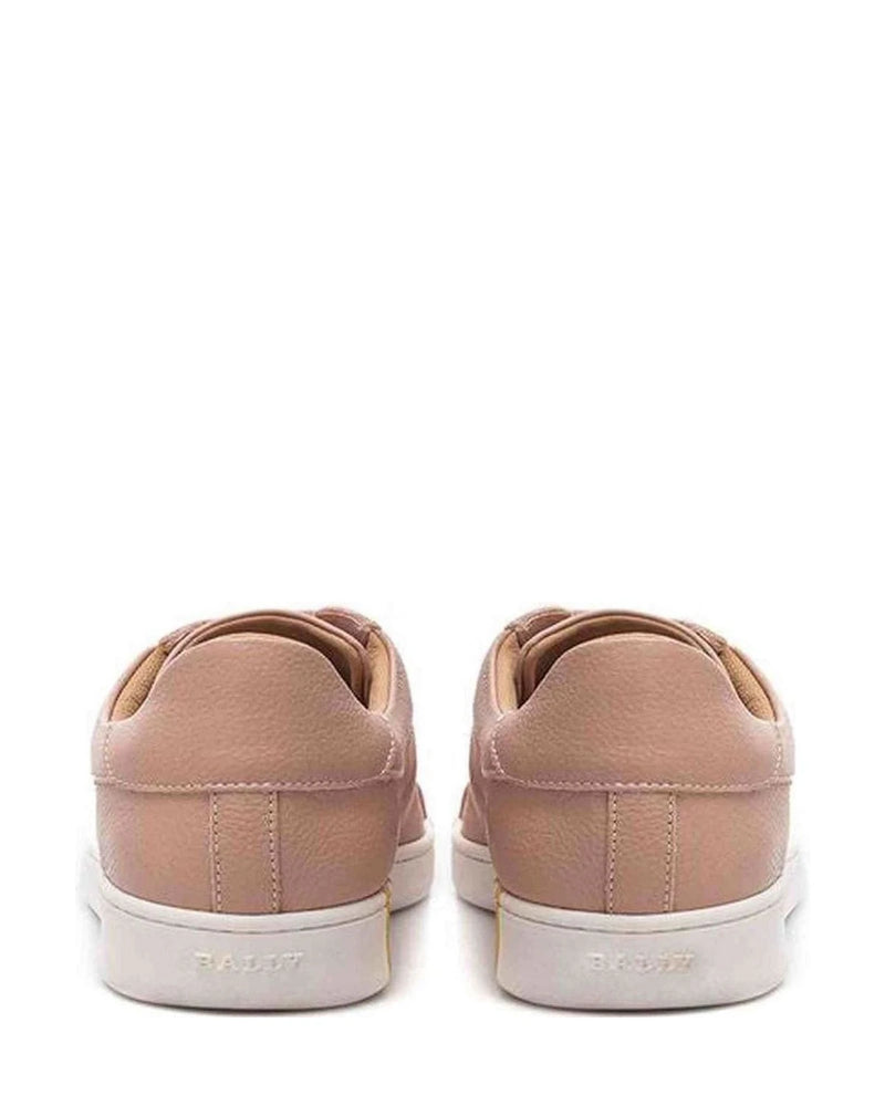 Bally Elegant Pink Cotton Leather Sneakers Sneakers