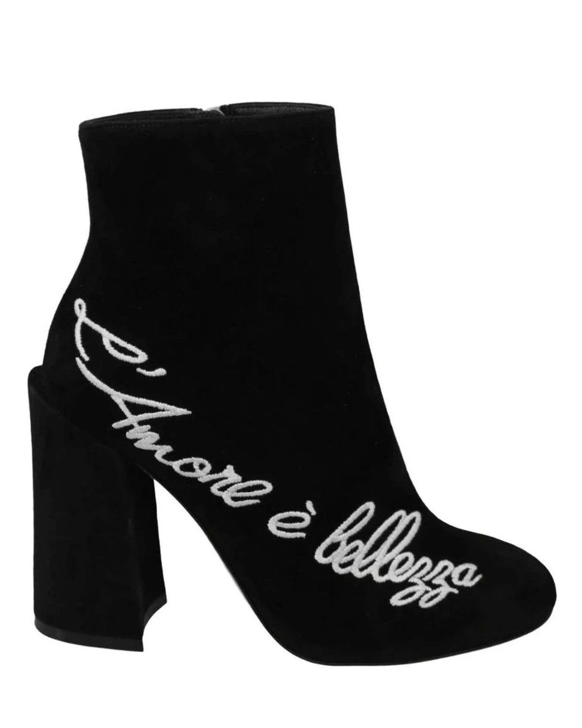 Dolce & Gabbana Embroidered Ankle Boots In Lambskin Suede Glam Steals