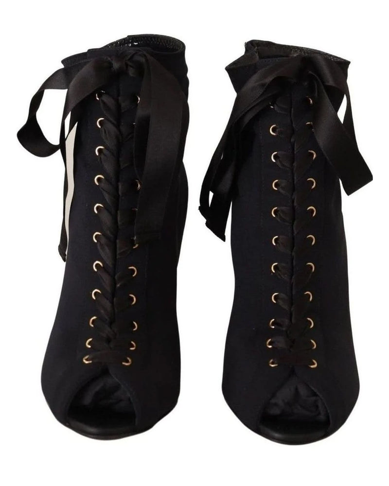 Dolce & Gabbana Elegant Ankle Open Toe Heel Boots Boots