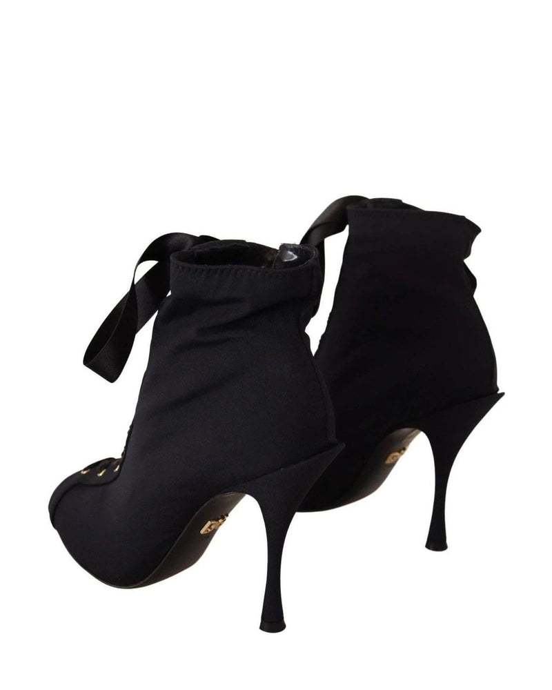 Dolce & Gabbana Elegant Ankle Open Toe Heel Boots Boots