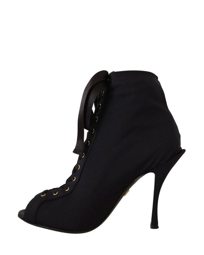 Dolce & Gabbana Elegant Ankle Open Toe Heel Boots Boots