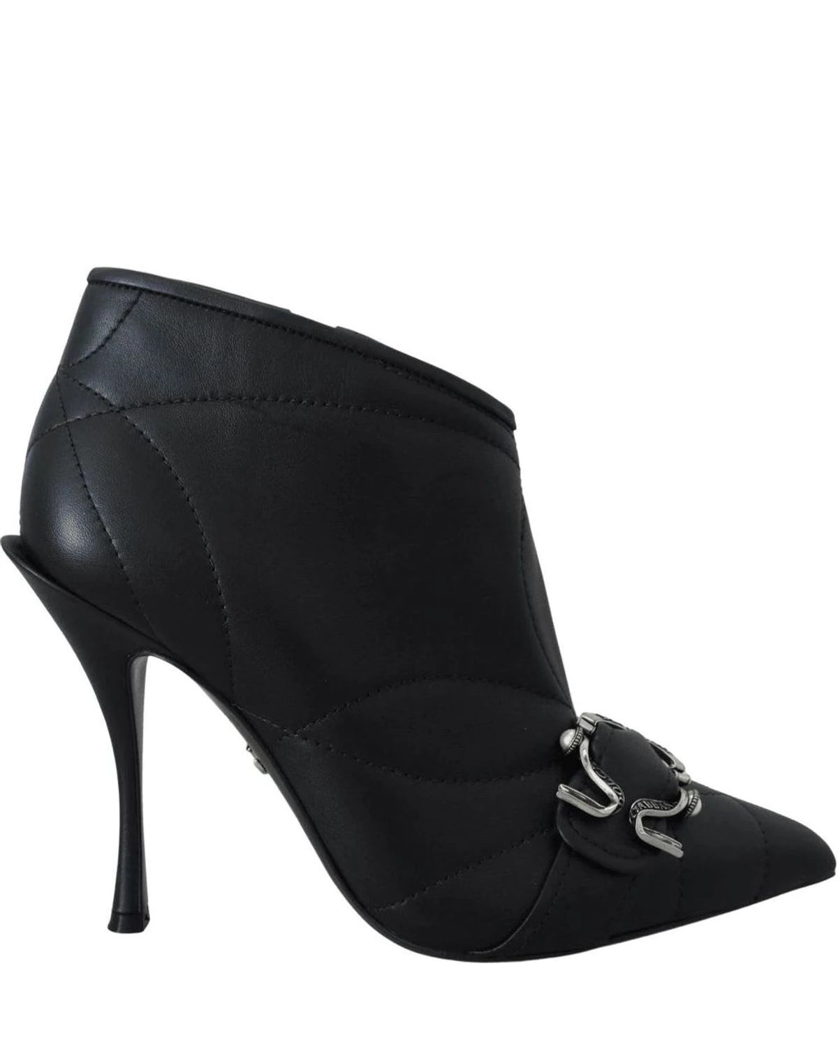 Dolce & Gabbana Black Elegant Quilted Leather Booties Boots
