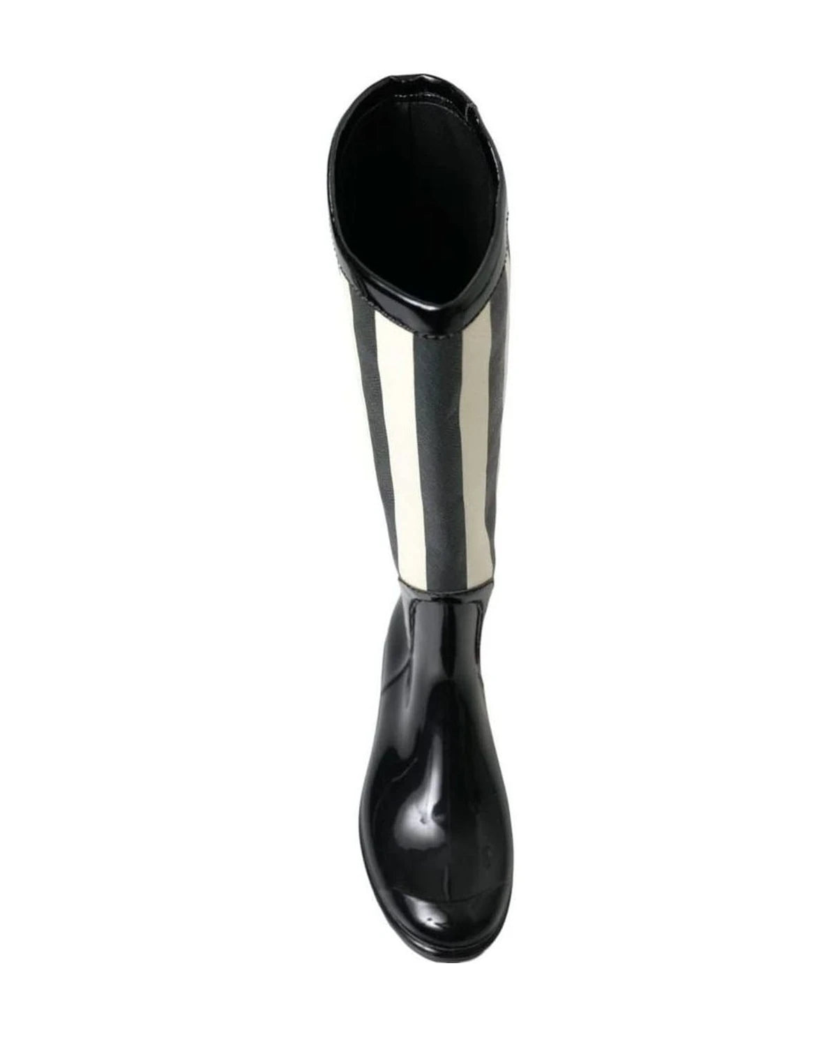 Dolce & Gabbana Black Striped Knee High Boots Boots