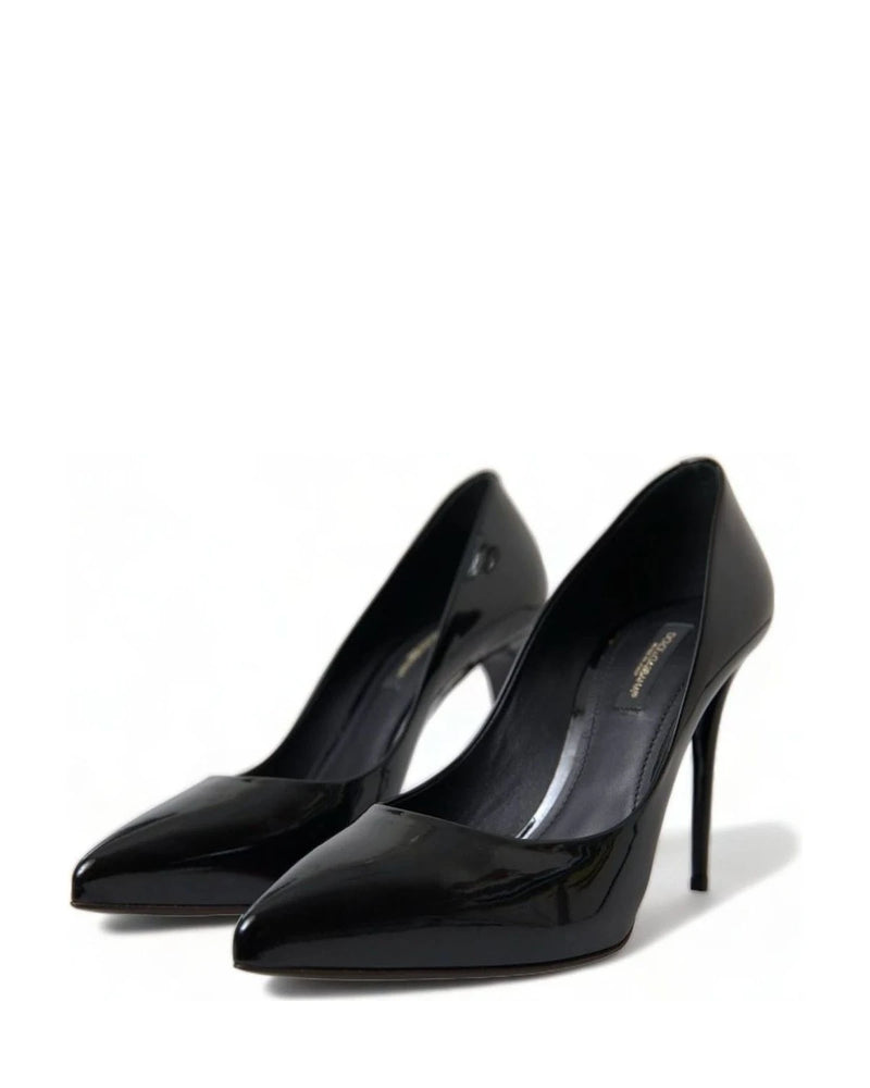 Dolce & Gabbana Black Elegant Patent Stiletto Heels Heels